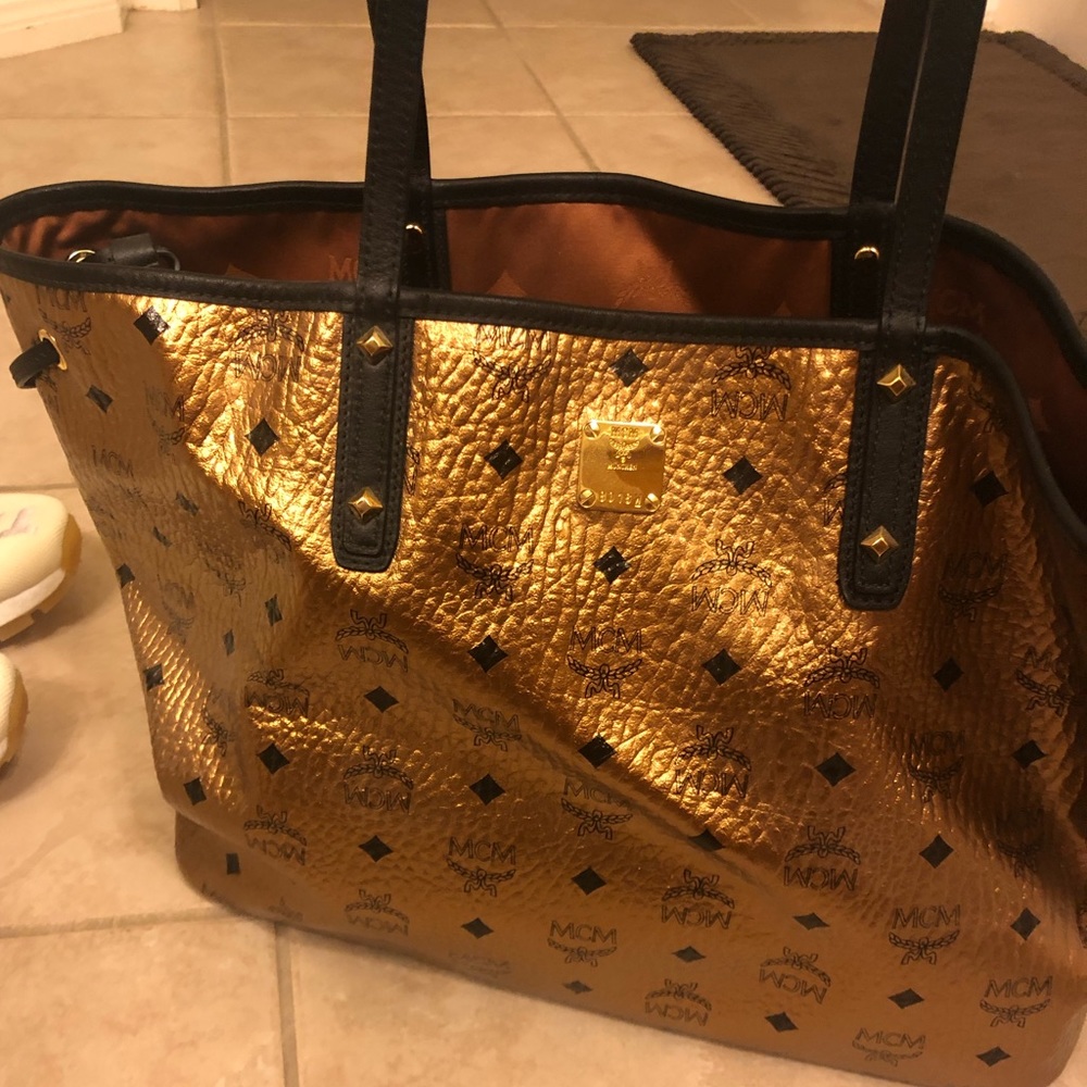 Gold MCM HANDBAG